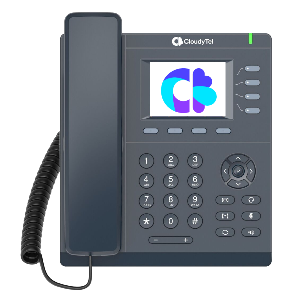 modello telefono CTL504 con logo CloudyTel